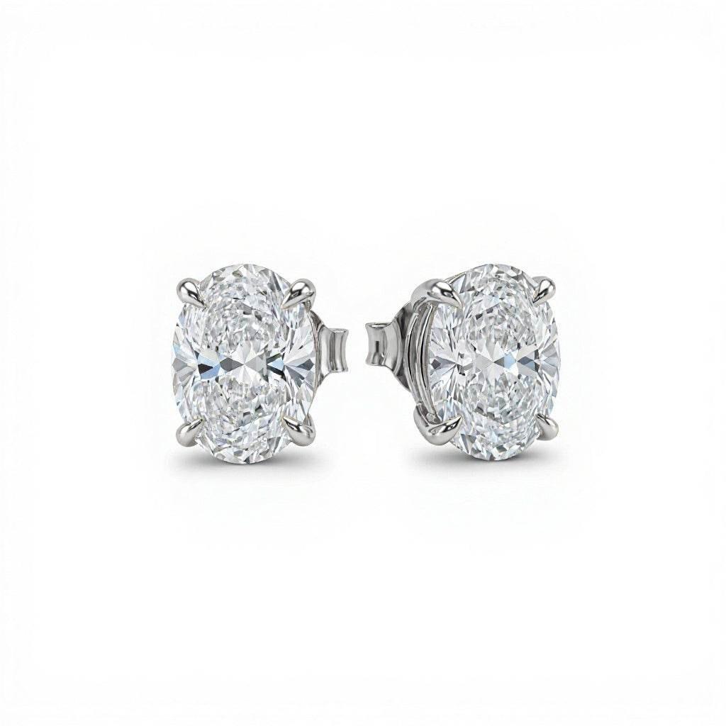 Baby Lab Diamond Solitaire Earrings in Princess, Heart, Oval, Round, Pear & Emerald Cuts – Available in Yellow Gold, Rose Gold & White Gold by JewelsLane