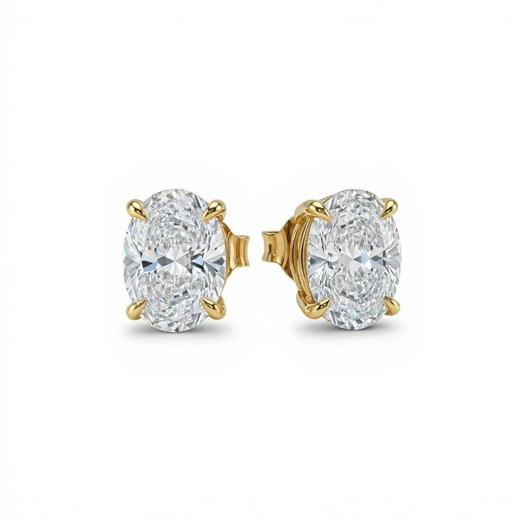 Baby Lab Diamond Solitaire Earrings in Princess, Heart, Oval, Round, Pear & Emerald Cuts – Available in Yellow Gold, Rose Gold & White Gold by JewelsLane