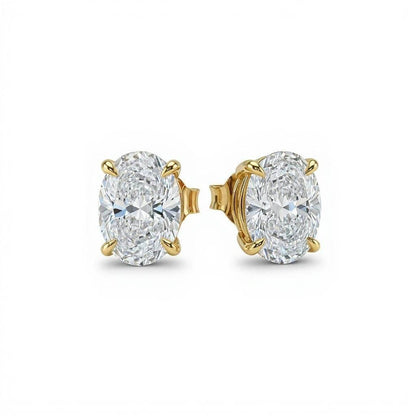 Baby Lab Diamond Solitaire Earrings in Princess, Heart, Oval, Round, Pear & Emerald Cuts – Available in Yellow Gold, Rose Gold & White Gold by JewelsLane