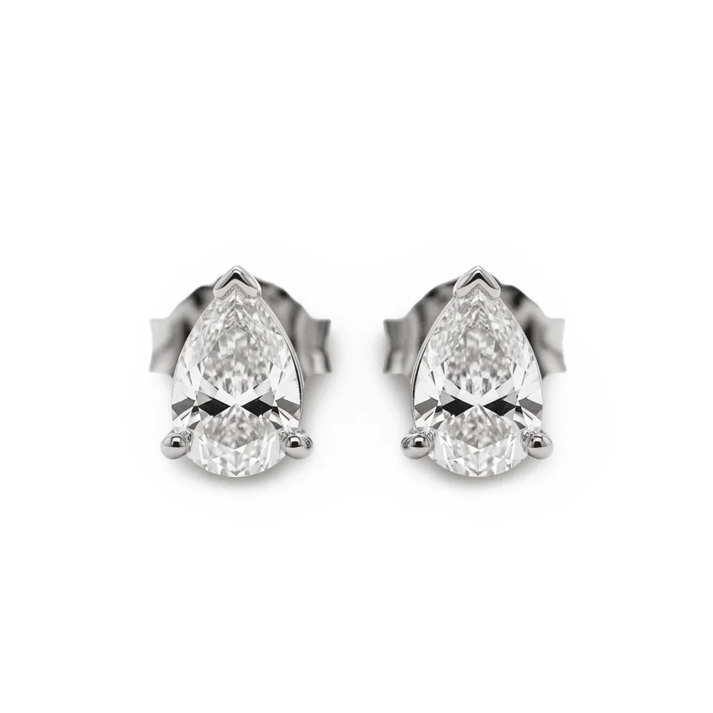 Baby Lab Diamond Solitaire Earrings in Princess, Heart, Oval, Round, Pear & Emerald Cuts – Available in Yellow Gold, Rose Gold & White Gold by JewelsLane