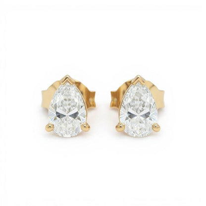 Baby Lab Diamond Solitaire Earrings in Princess, Heart, Oval, Round, Pear & Emerald Cuts – Available in Yellow Gold, Rose Gold & White Gold by JewelsLane