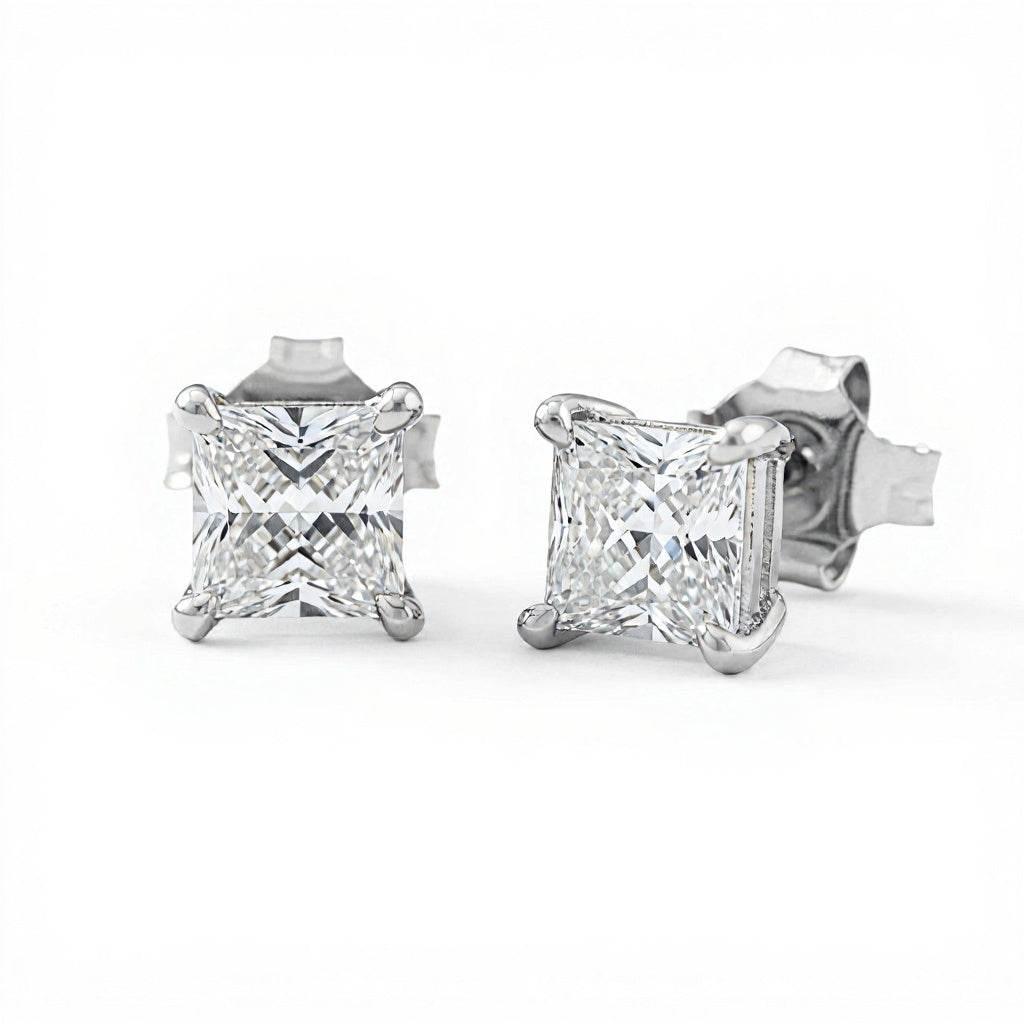 Baby Lab Diamond Solitaire Earrings in Princess, Heart, Oval, Round, Pear & Emerald Cuts – Available in Yellow Gold, Rose Gold & White Gold by JewelsLane