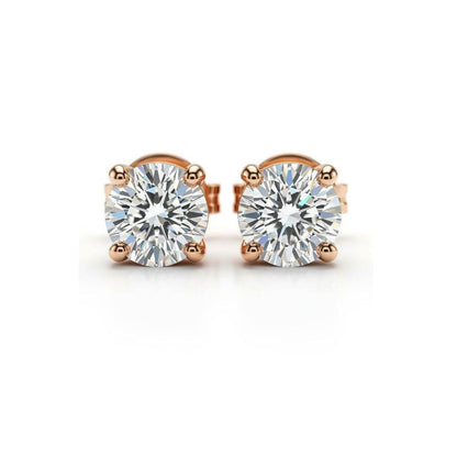 Baby Lab Diamond Solitaire Earrings in Princess, Heart, Oval, Round, Pear & Emerald Cuts – Available in Yellow Gold, Rose Gold & White Gold by JewelsLane
