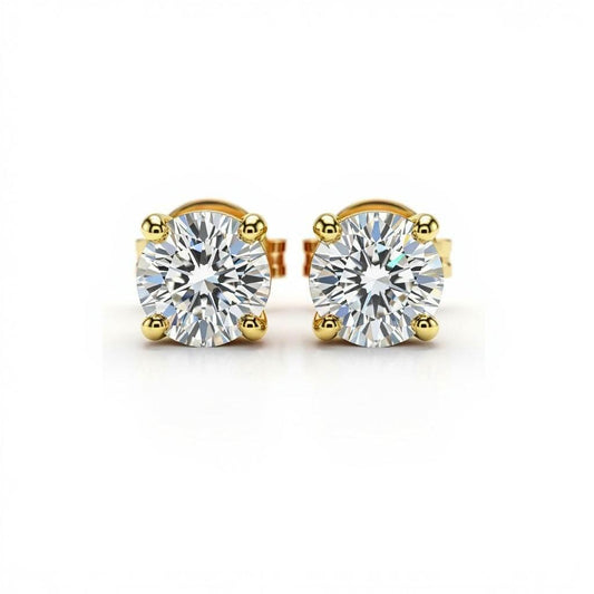 Baby Lab Diamond Solitaire Earrings in Princess, Heart, Oval, Round, Pear & Emerald Cuts – Available in Yellow Gold, Rose Gold & White Gold by JewelsLane