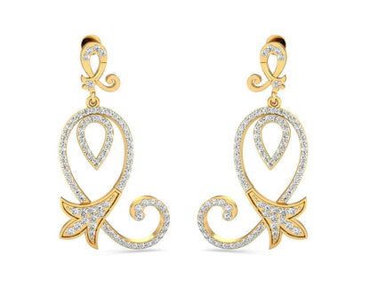 Cady Brilliant Diamond Earrings in Gold - Jewelslane