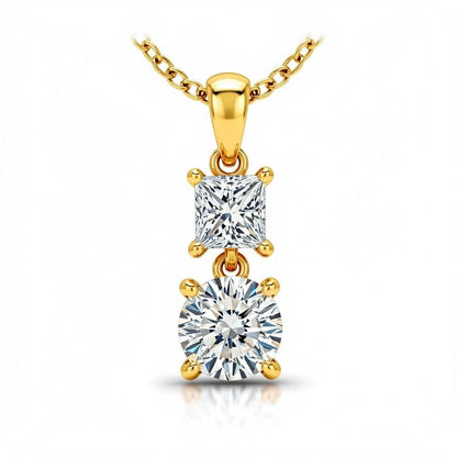 Capri Lab Grown Diamond Solitaires Pendant in Gold - Jewelslane