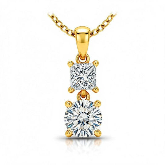 Capri Lab Grown Diamond Solitaires Pendant in Gold - Jewelslane