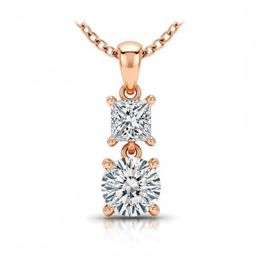 Capri Lab Grown Diamond Solitaires Pendant in Gold - Jewelslane