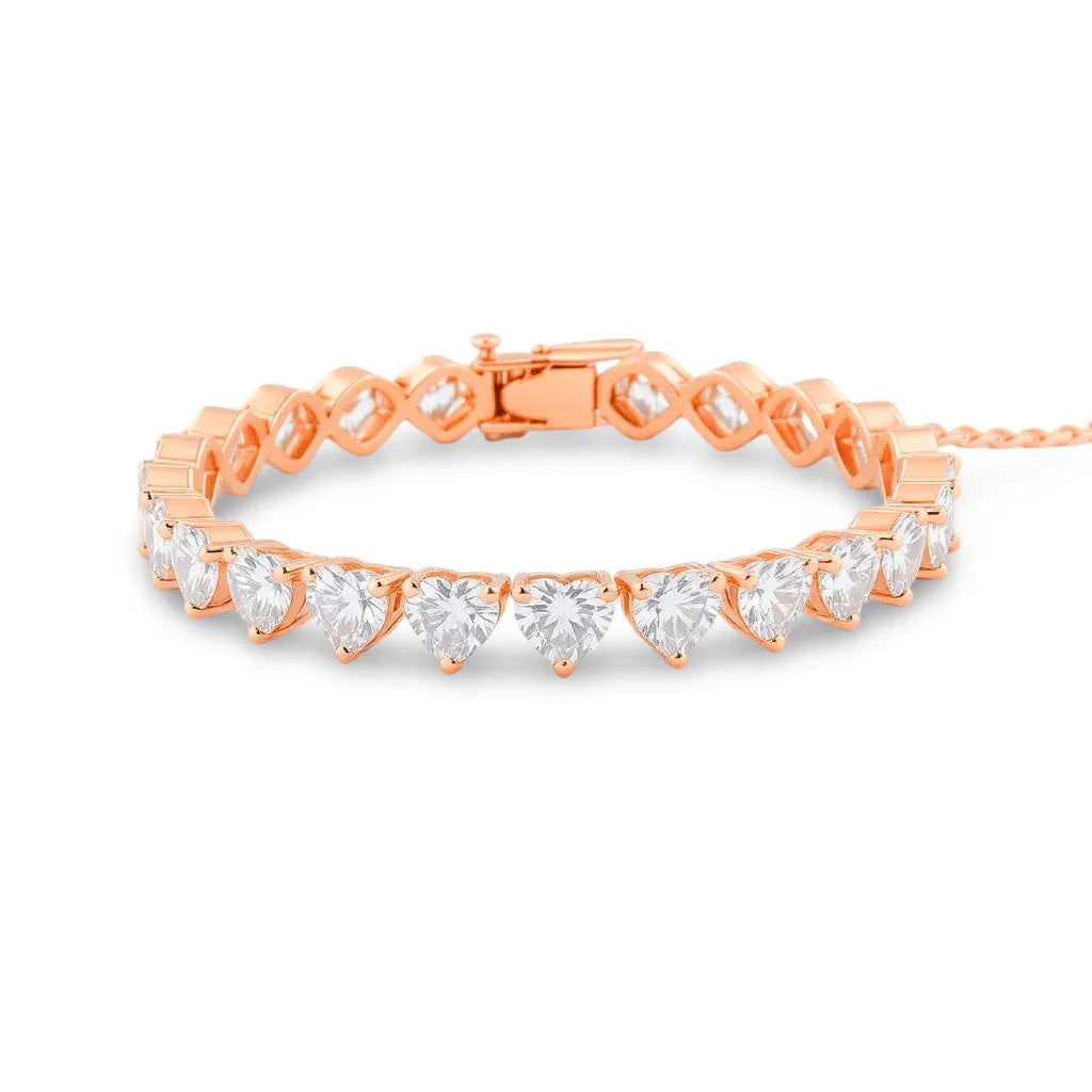 Casi Heart Shape Lab Grown Diamonds Tennis Bracelet - Jewelslane