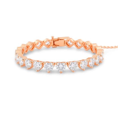Casi Heart Shape Lab Grown Diamonds Tennis Bracelet - Jewelslane