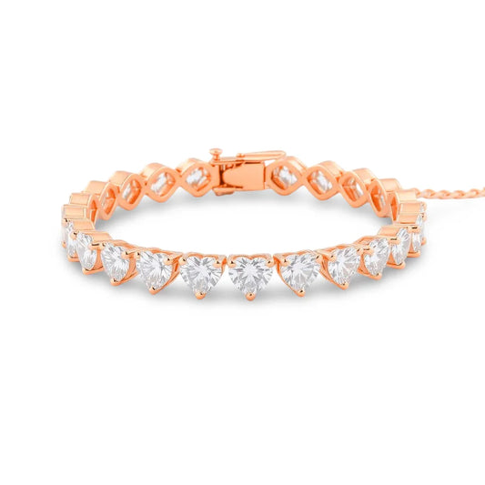 Casi Heart Shape Lab Grown Diamonds Tennis Bracelet - Jewelslane