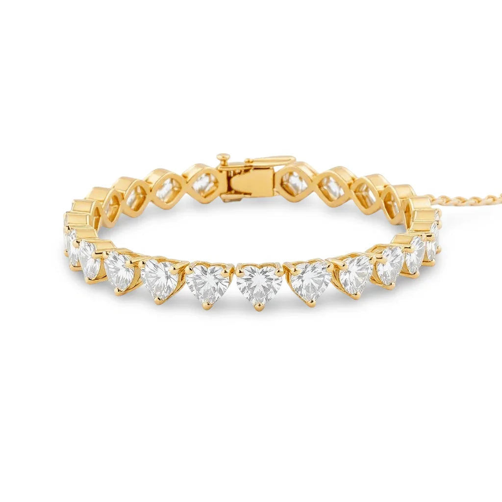 Casi Heart Shape Lab Grown Diamonds Tennis Bracelet - Jewelslane
