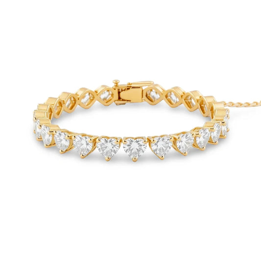 Casi Heart Shape Lab Grown Diamonds Tennis Bracelet - Jewelslane