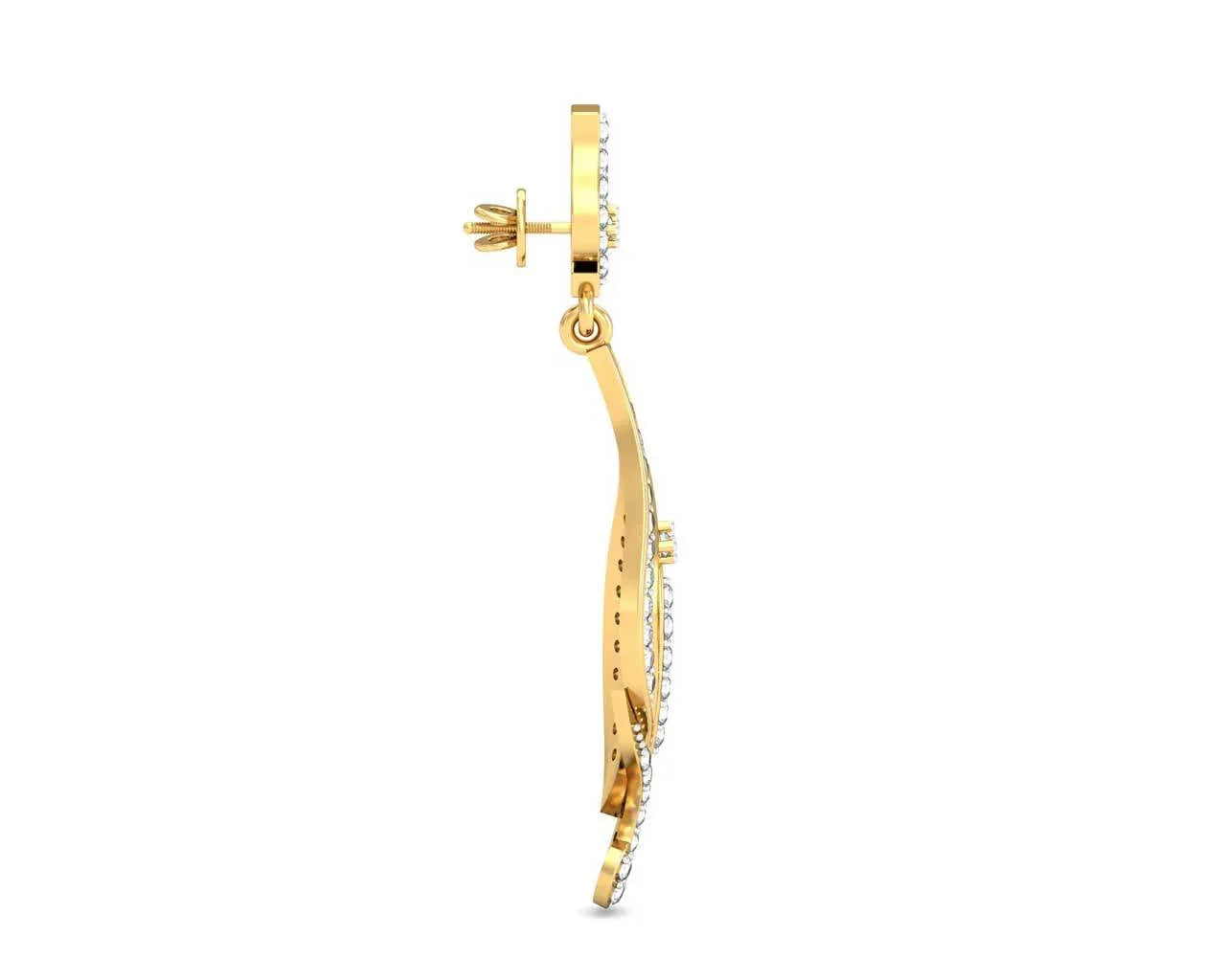 Cass Long Diamond Earrings - Jewelslane