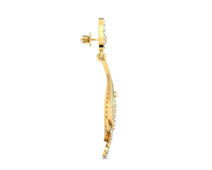 Cass Long Diamond Earrings - Jewelslane