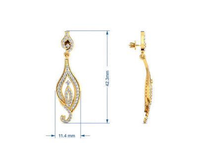 Cass Long Diamond Earrings - Jewelslane