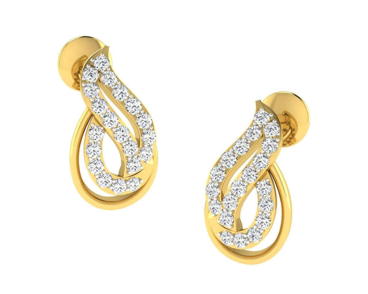 Caylin Diamond Earrings In Gold - Jewelslane