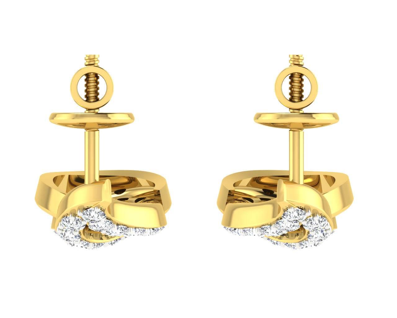 Caylin Diamond Earrings In Gold - Jewelslane