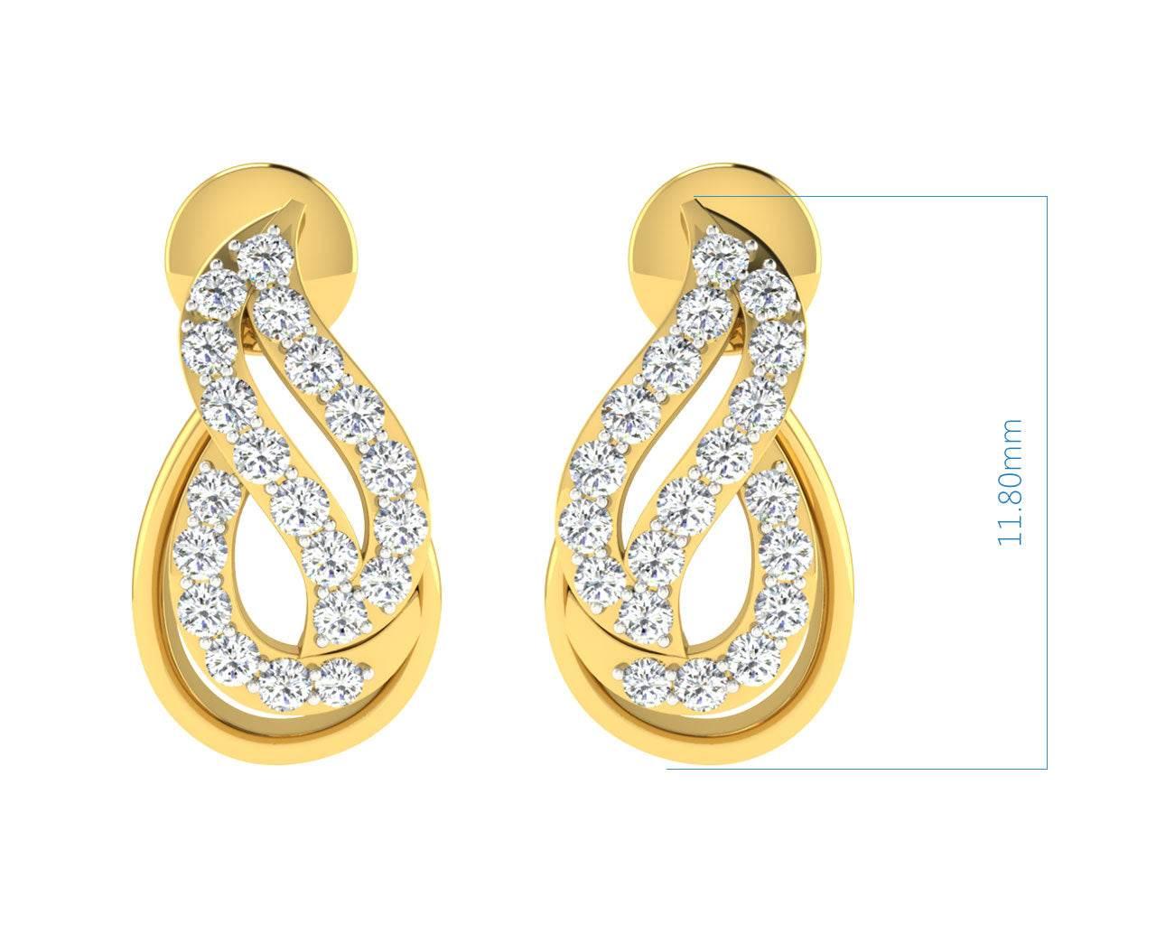 Caylin Diamond Earrings In Gold - Jewelslane