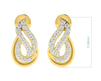 Caylin Diamond Earrings In Gold - Jewelslane