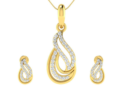Caylin Diamond Pendant & Earrings Set - Jewelslane