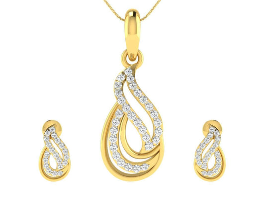 Caylin Diamond Pendant & Earrings Set - Jewelslane