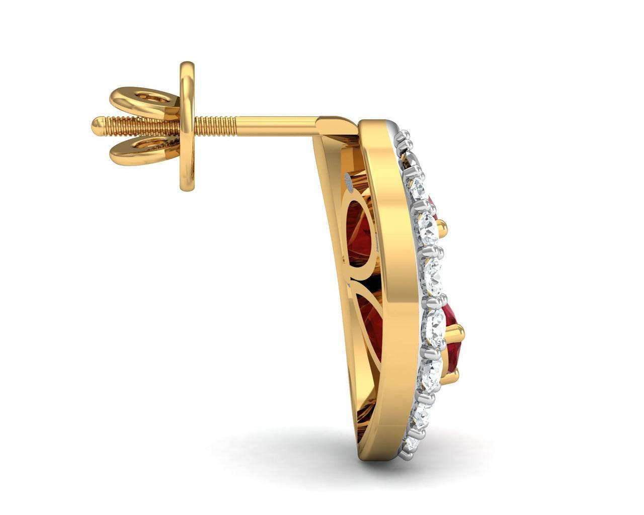 Chiti Ruby Diamond Earrings - Jewelslane