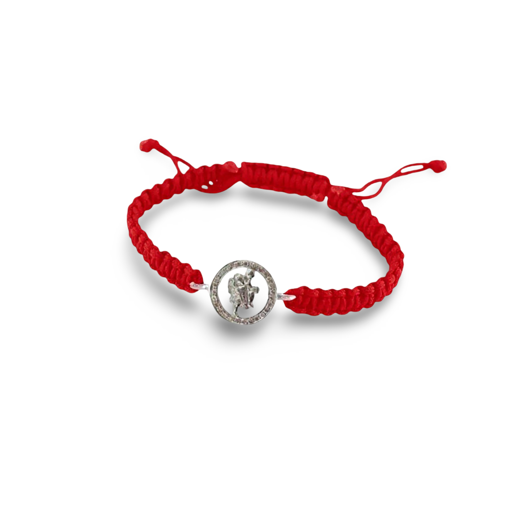Hanuman Border Diamond Bracelet in Silver with 27 Diamonds - Jewelslane