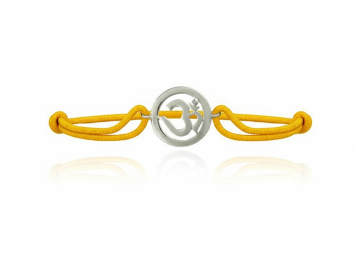 Om Single Diamond Bracelet Silver