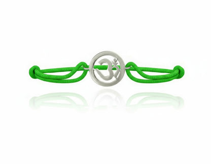 Om Single Diamond Bracelet Silver