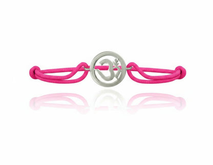 Om Single Diamond Bracelet Silver