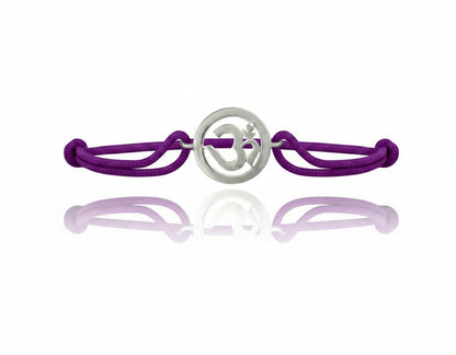 Om Single Diamond Bracelet Silver