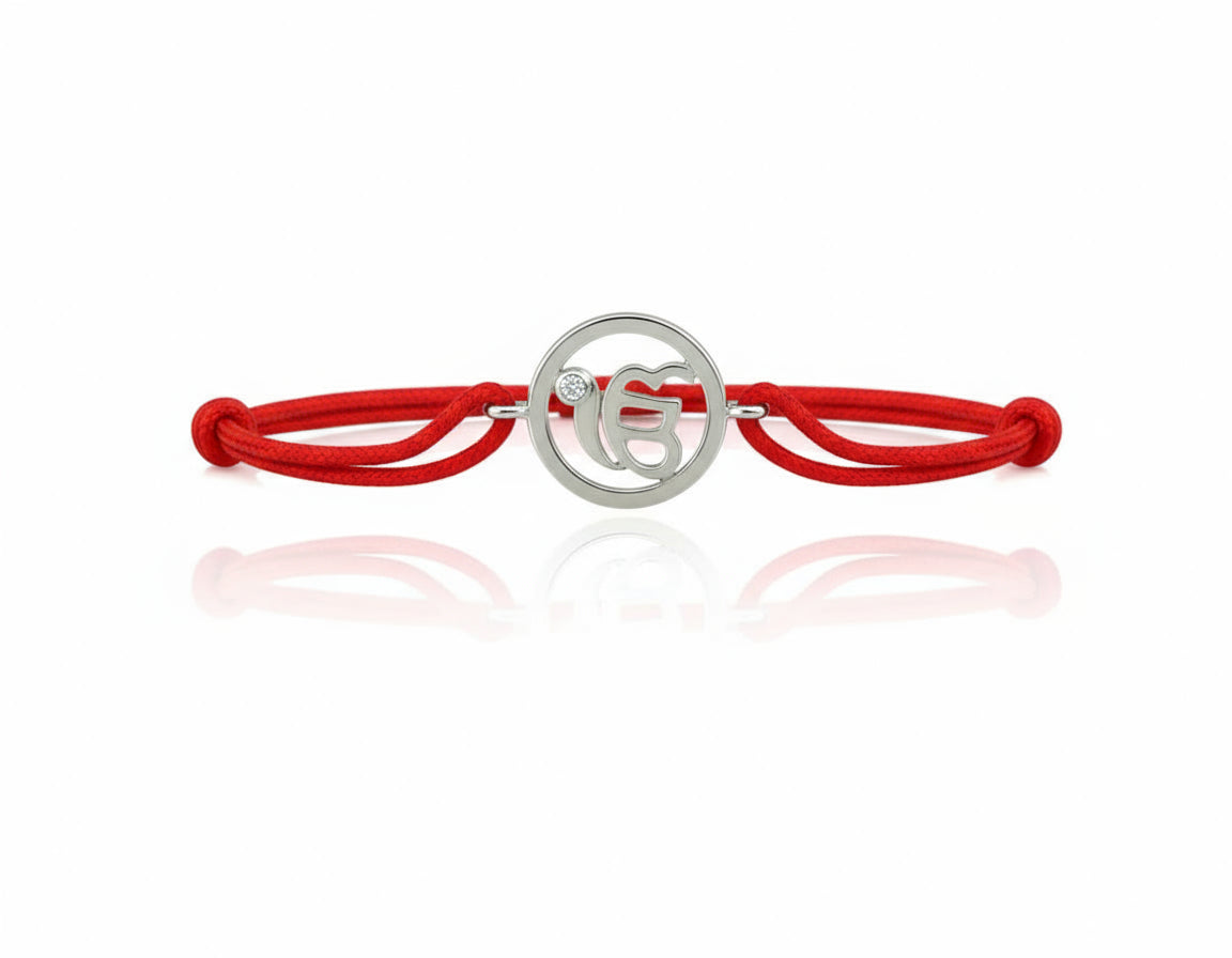 Ik Onkaar Single Diamond Silver Bracelet - Jewelslane