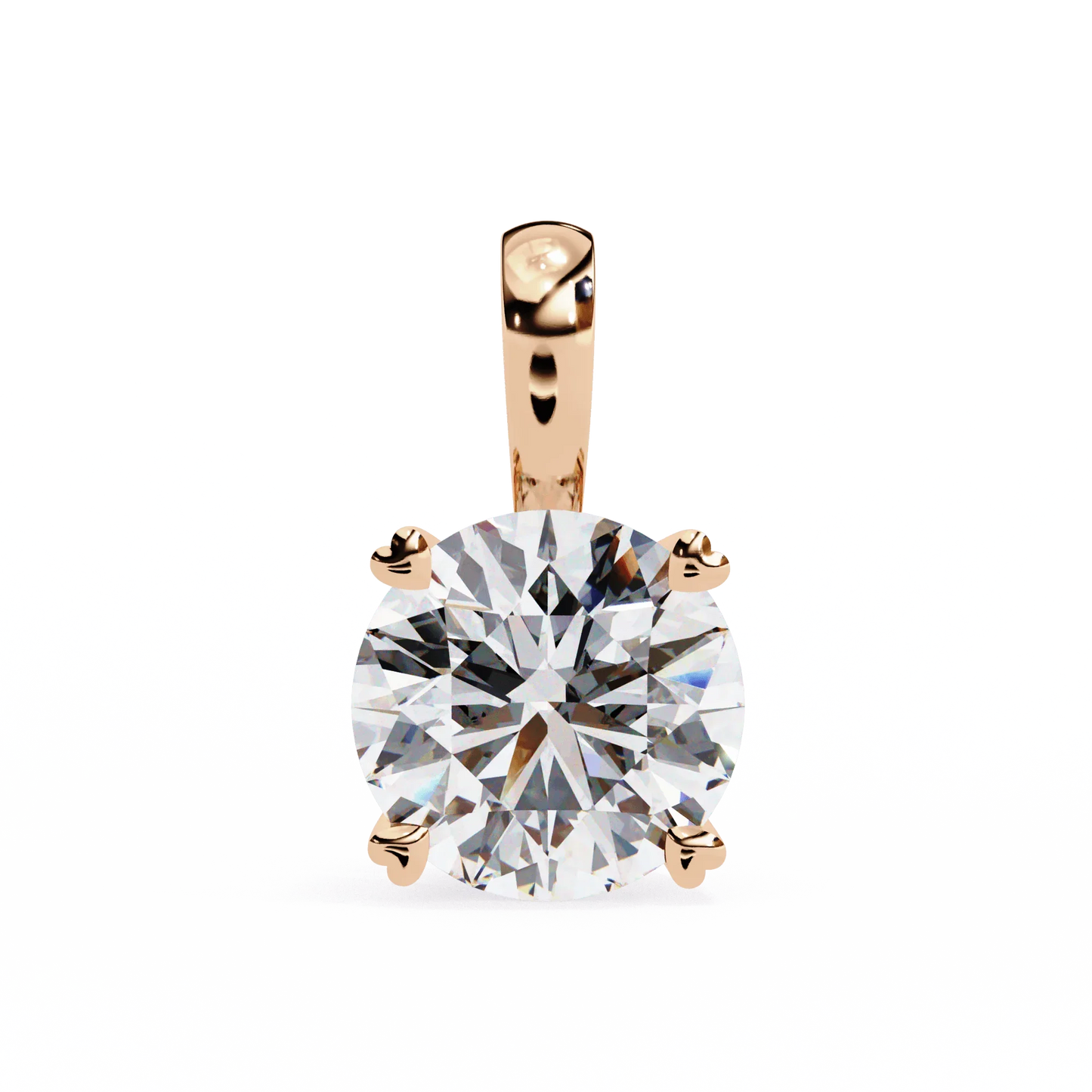 Classic Round Brilliant Solitaire Diamond Pendant in Gold - Jewelslane