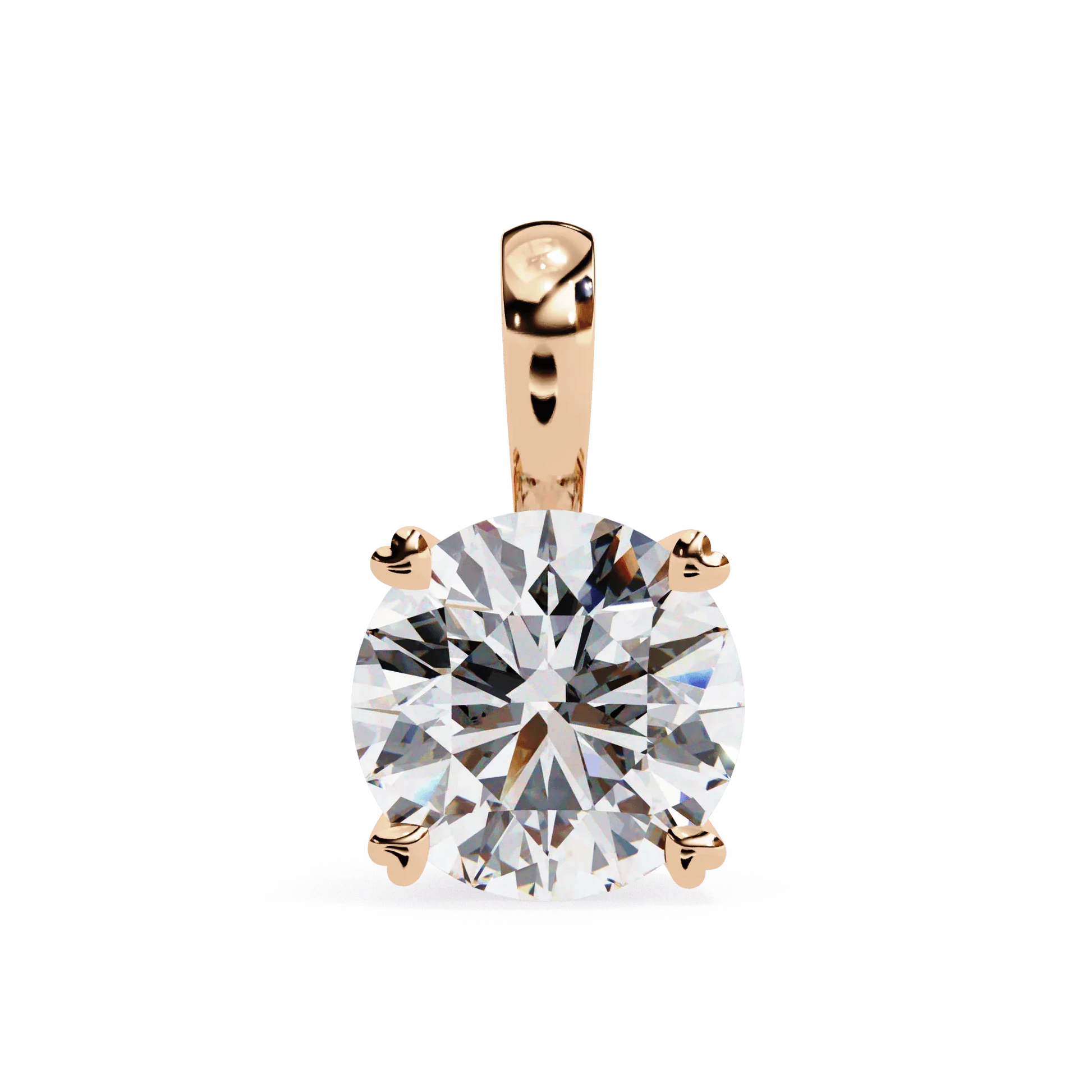 Classic Round Brilliant Solitaire Diamond Pendant in Gold - Jewelslane