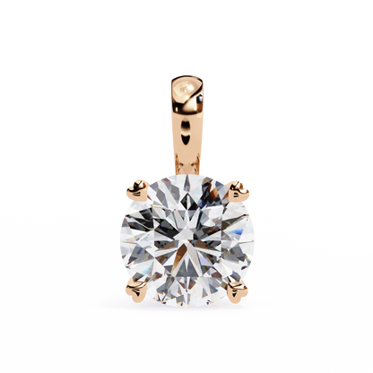 Classic Round Brilliant Solitaire Diamond Pendant in Gold - Jewelslane