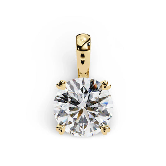 Classic Round Brilliant Solitaire Diamond Pendant in Gold - Jewelslane