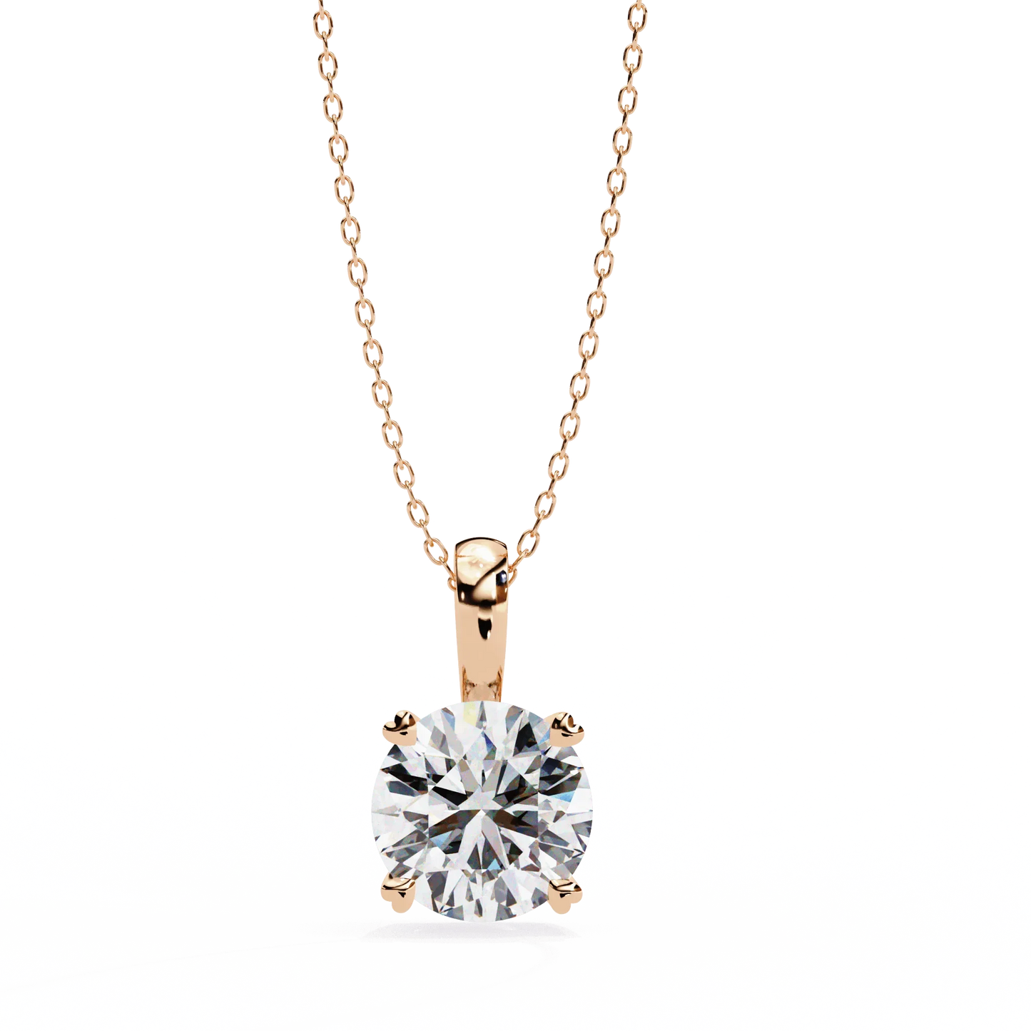 Classic Round Brilliant Solitaire Diamond Pendant in Gold - Jewelslane
