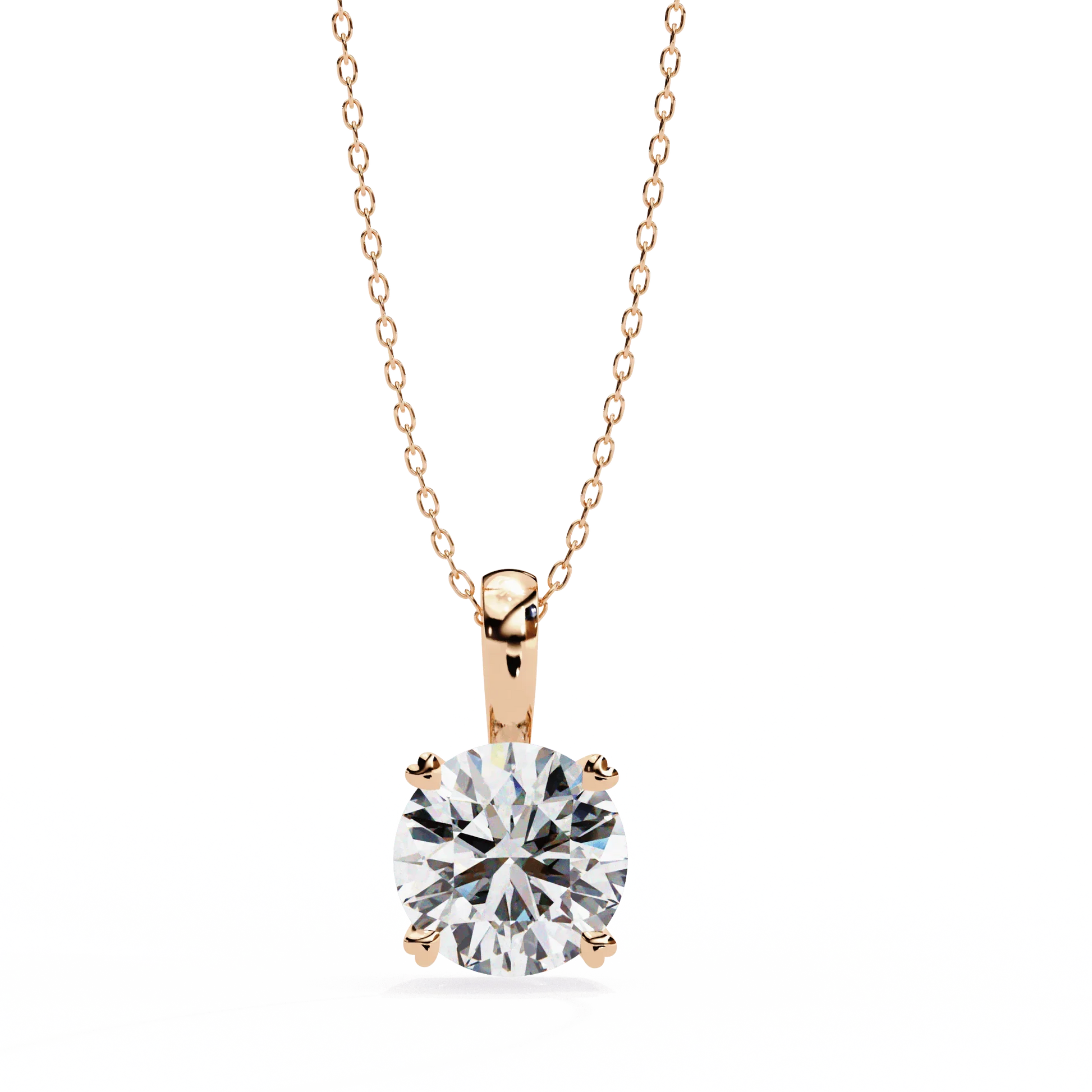 Classic Round Brilliant Solitaire Diamond Pendant in Gold - Jewelslane
