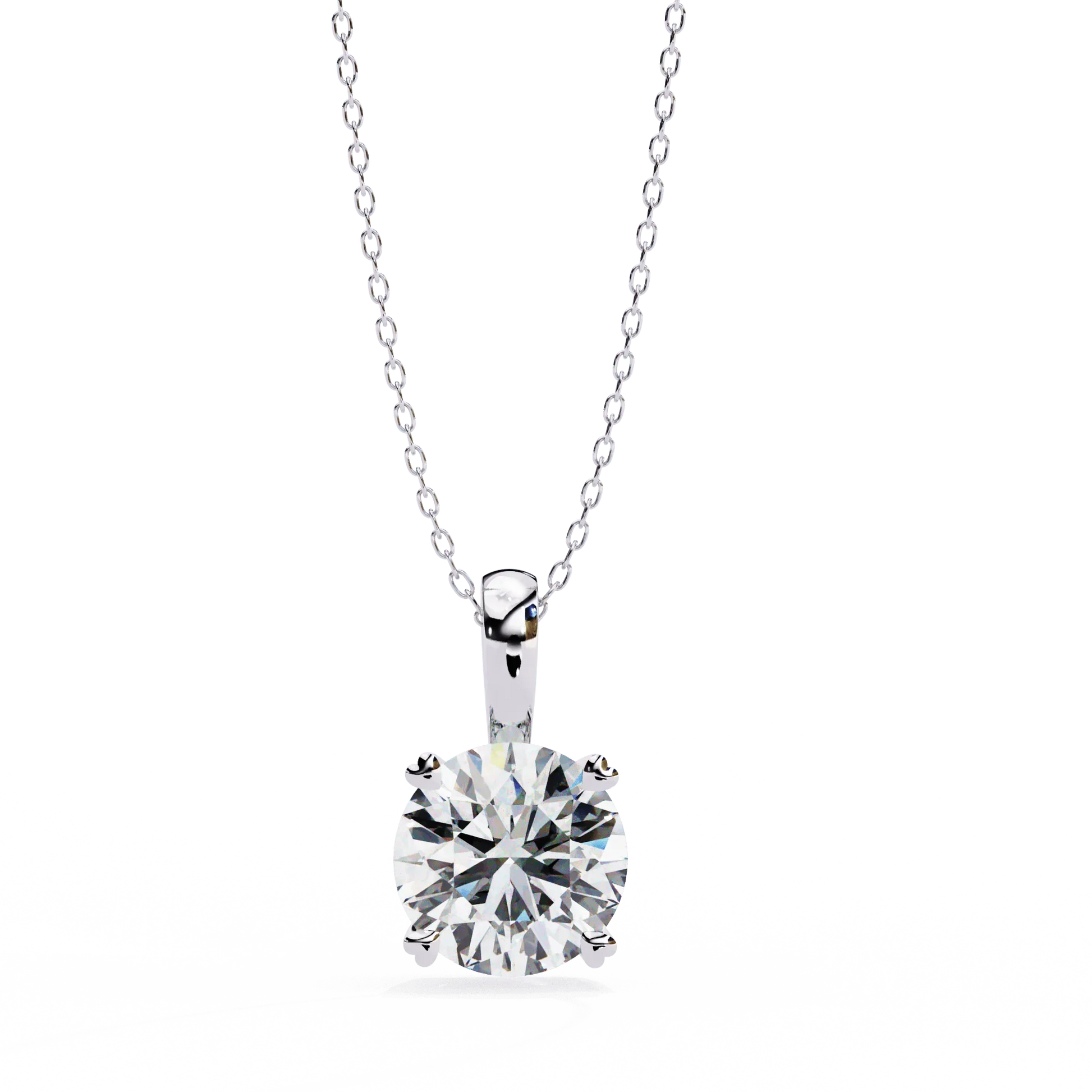Classic Round Brilliant Solitaire Diamond Pendant in Gold - Jewelslane