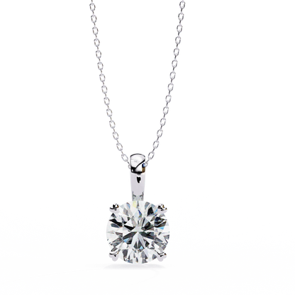 Classic Round Brilliant Solitaire Diamond Pendant in Gold - Jewelslane
