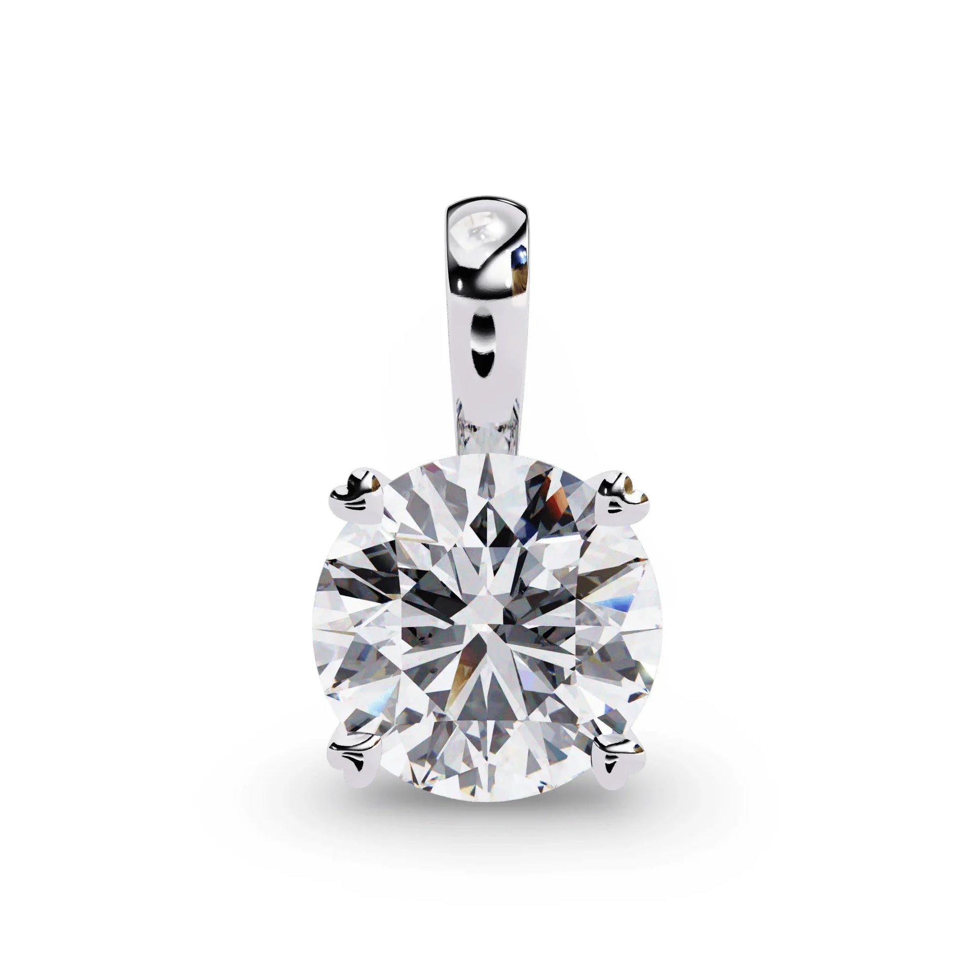 Classic Round Brilliant Solitaire Diamond Pendant in Gold - Jewelslane
