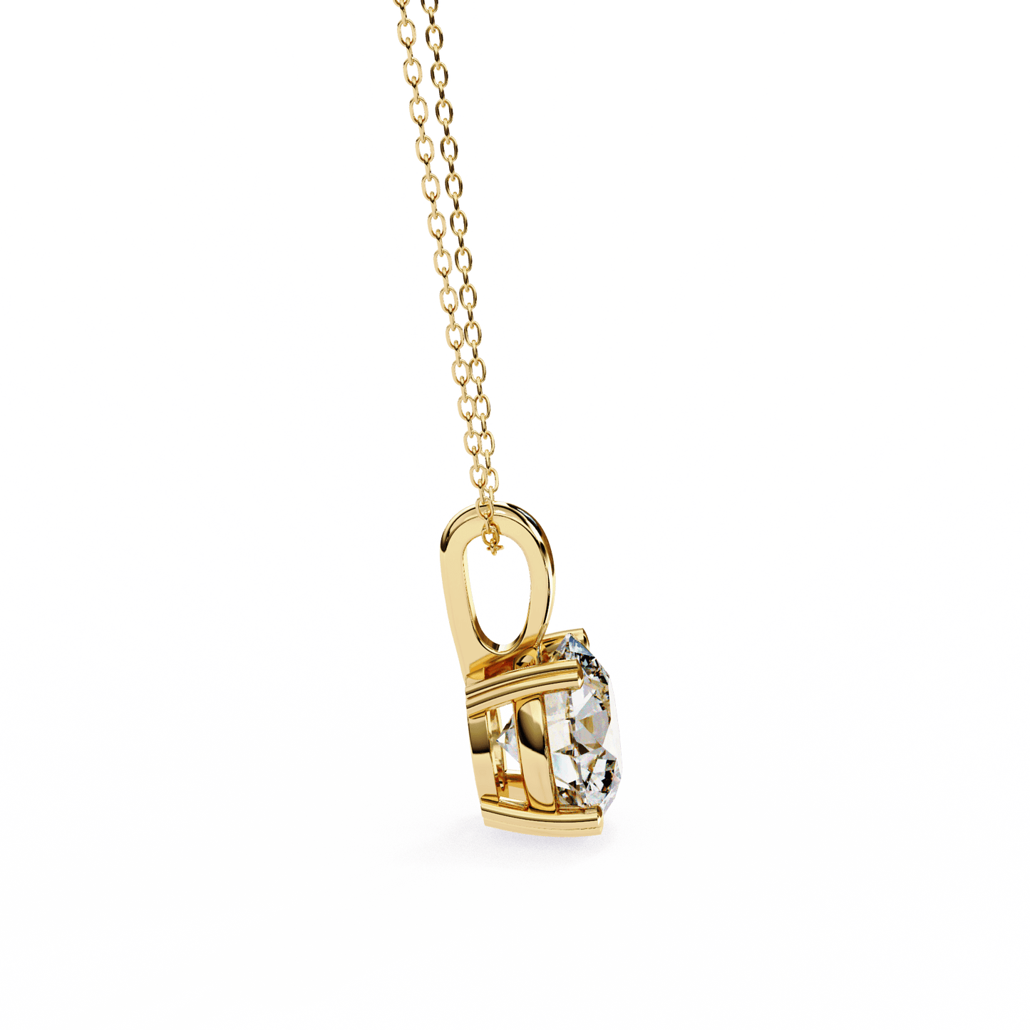 Classic Round Brilliant Solitaire Diamond Pendant in Gold - Jewelslane