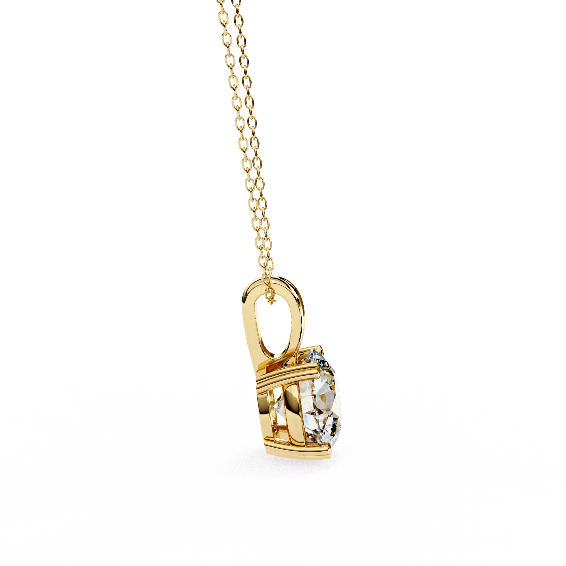 Classic Round Brilliant Solitaire Diamond Pendant in Gold - Jewelslane