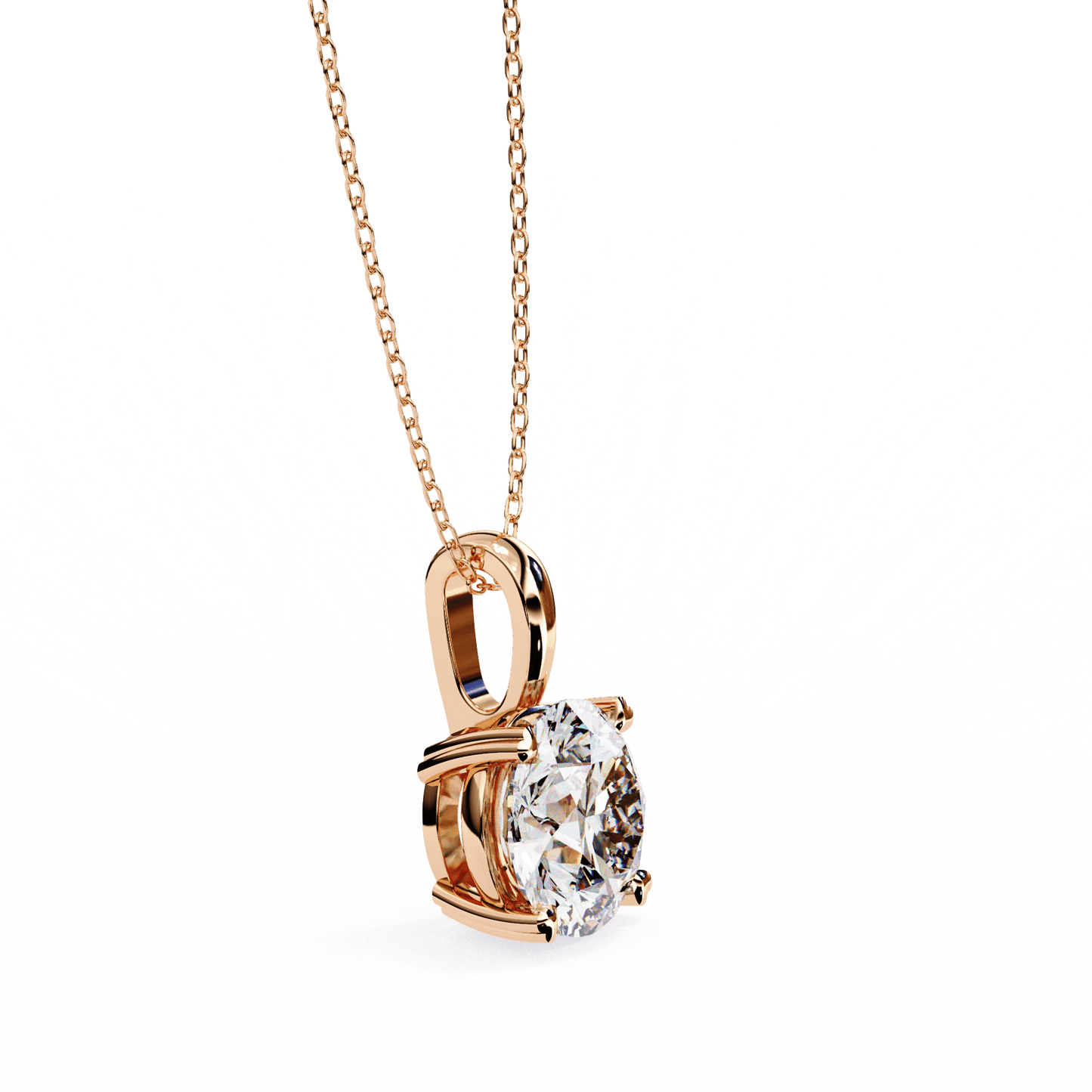 Classic Round Brilliant Solitaire Diamond Pendant in Gold - Jewelslane