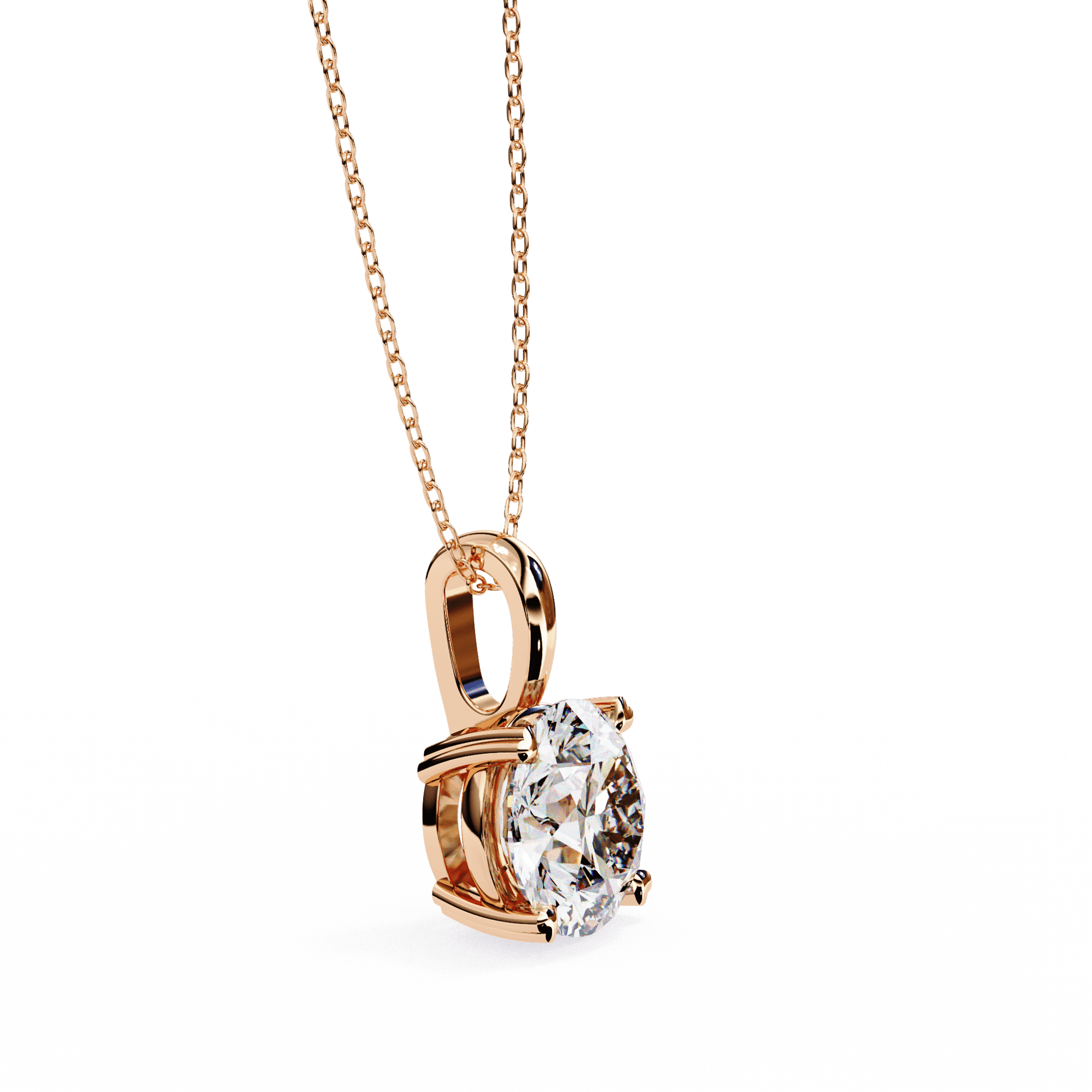 Classic Round Brilliant Solitaire Diamond Pendant in Gold - Jewelslane