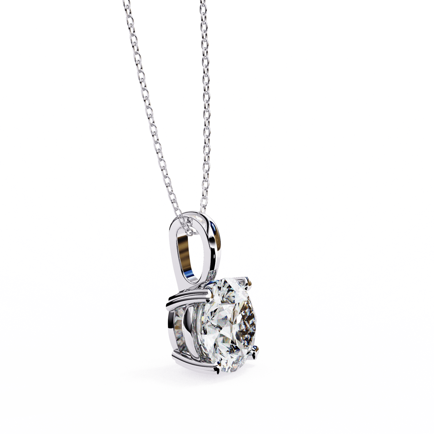 Classic Round Brilliant Solitaire Diamond Pendant in Gold - Jewelslane