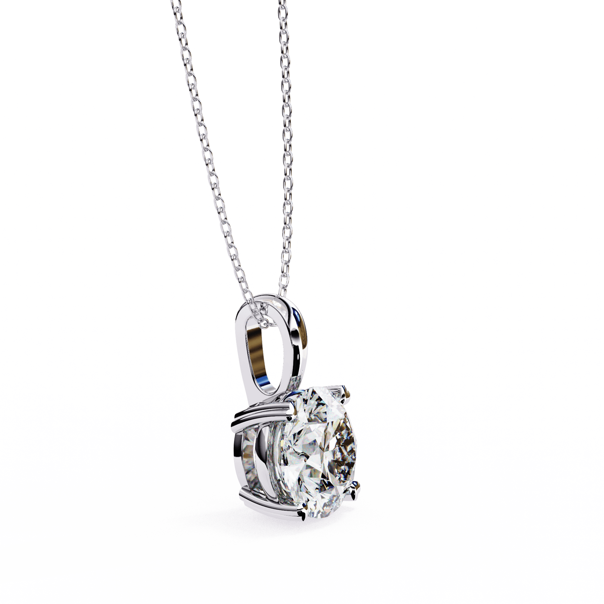 Classic Round Brilliant Solitaire Diamond Pendant in Gold - Jewelslane