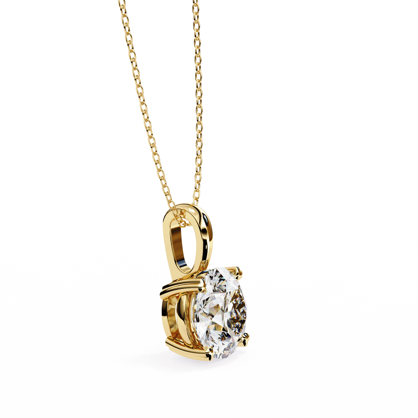 Classic Round Brilliant Solitaire Diamond Pendant in Gold - Jewelslane