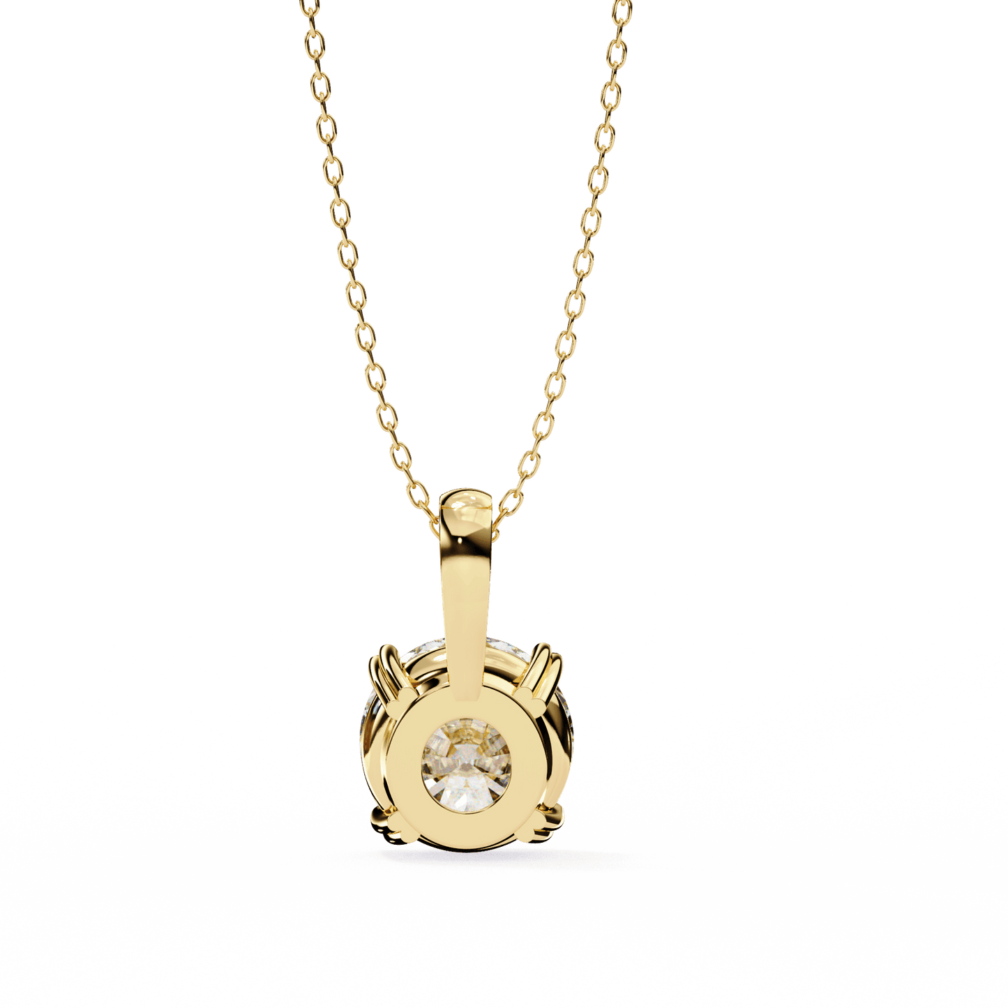 Classic Round Brilliant Solitaire Diamond Pendant in Gold - Jewelslane